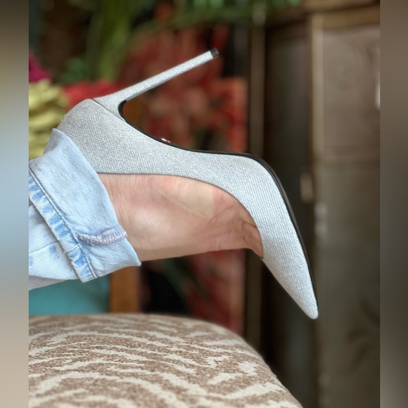 RUTHIE DAVIS Gorgeous silver stilettos heels sparkly heels classic formal pumps - Picture 11 of 13